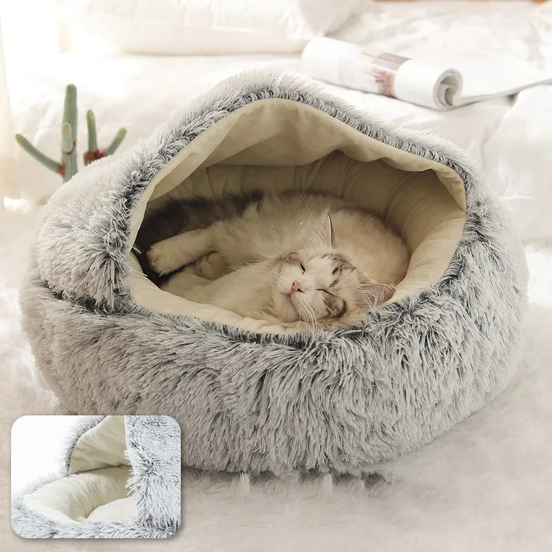 Pet Round Warm Soft Plush Cat Dog Bed House