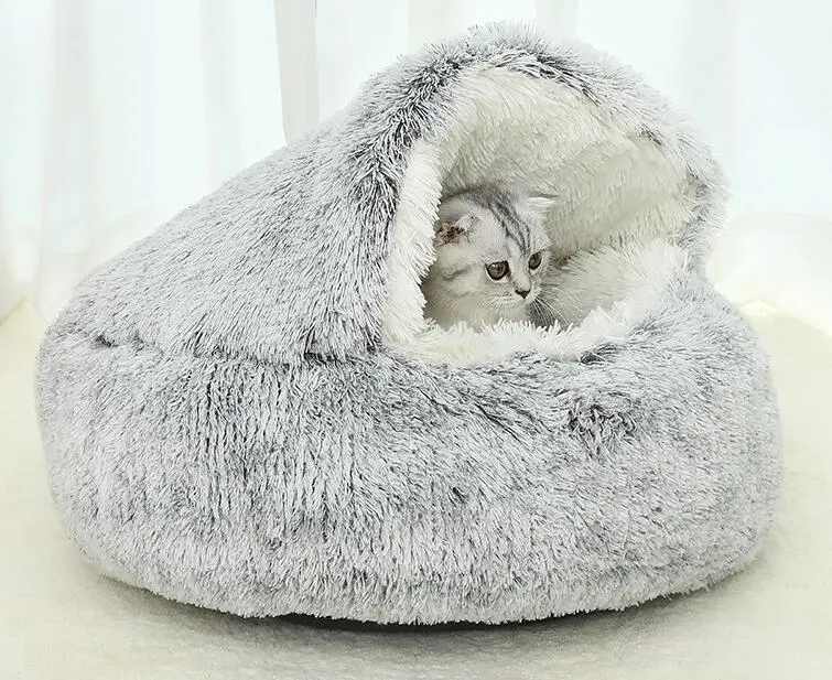 Pet Round Warm Soft Plush Cat Dog Bed House