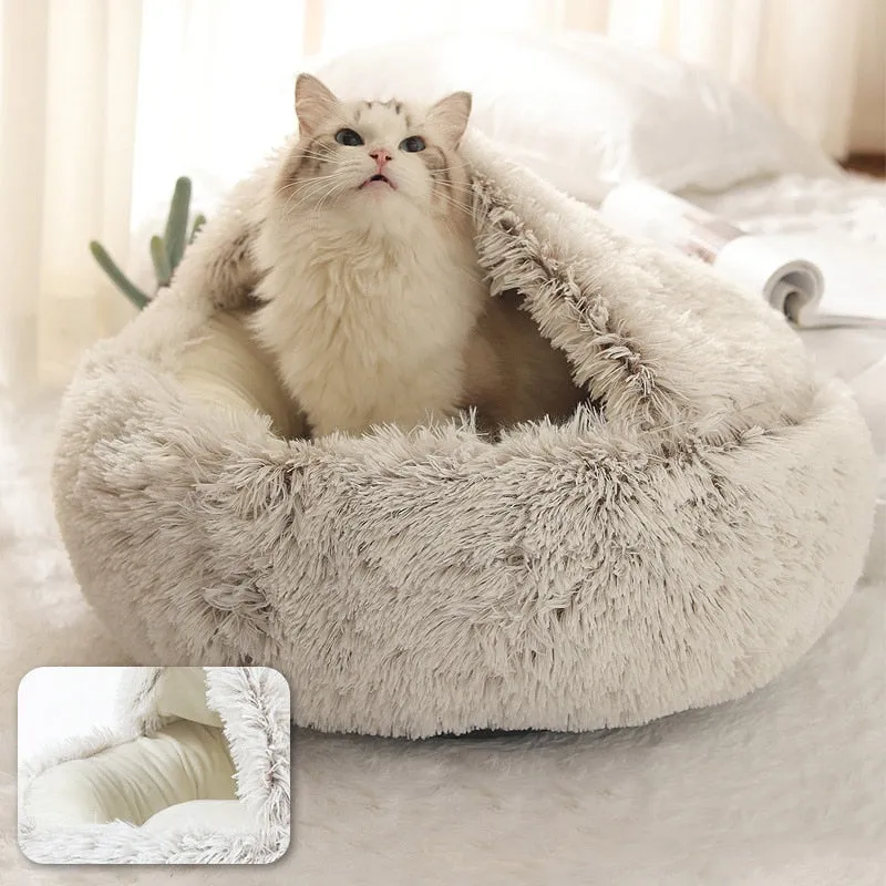 Pet Round Warm Soft Plush Cat Dog Bed House