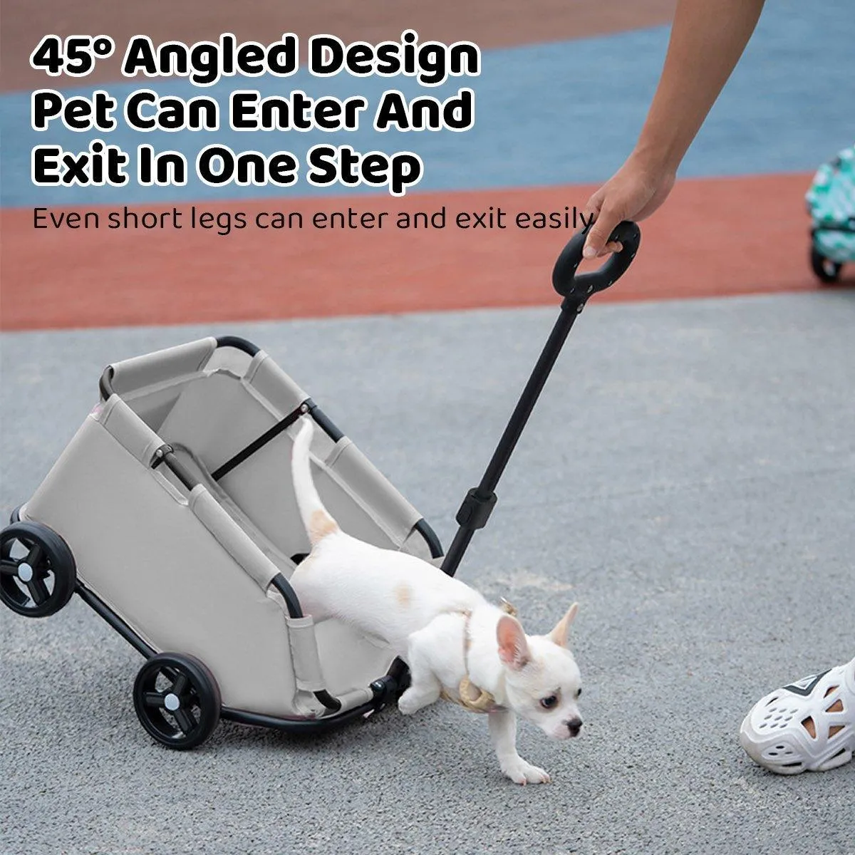 Pet Stroller Dog Cat Carrier Cart Travel Foldable Puppy Trolley Travel Outing