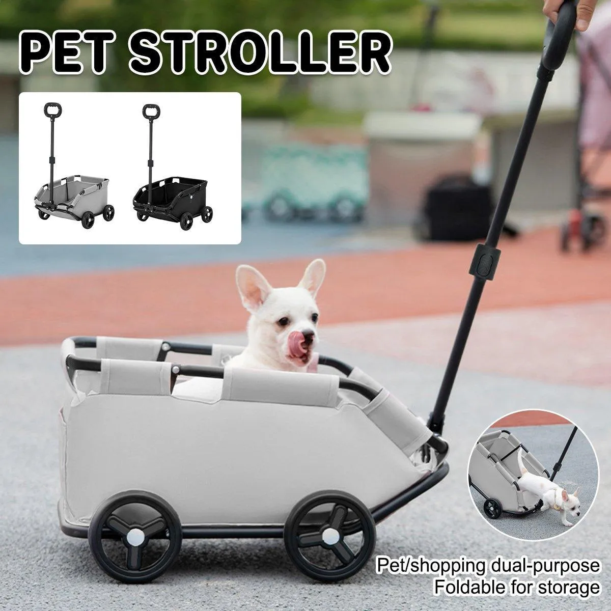 Pet Stroller Dog Cat Carrier Cart Travel Foldable Puppy Trolley Travel Outing