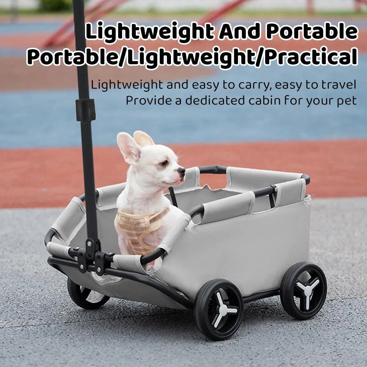Pet Stroller Dog Cat Carrier Cart Travel Foldable Puppy Trolley Travel Outing