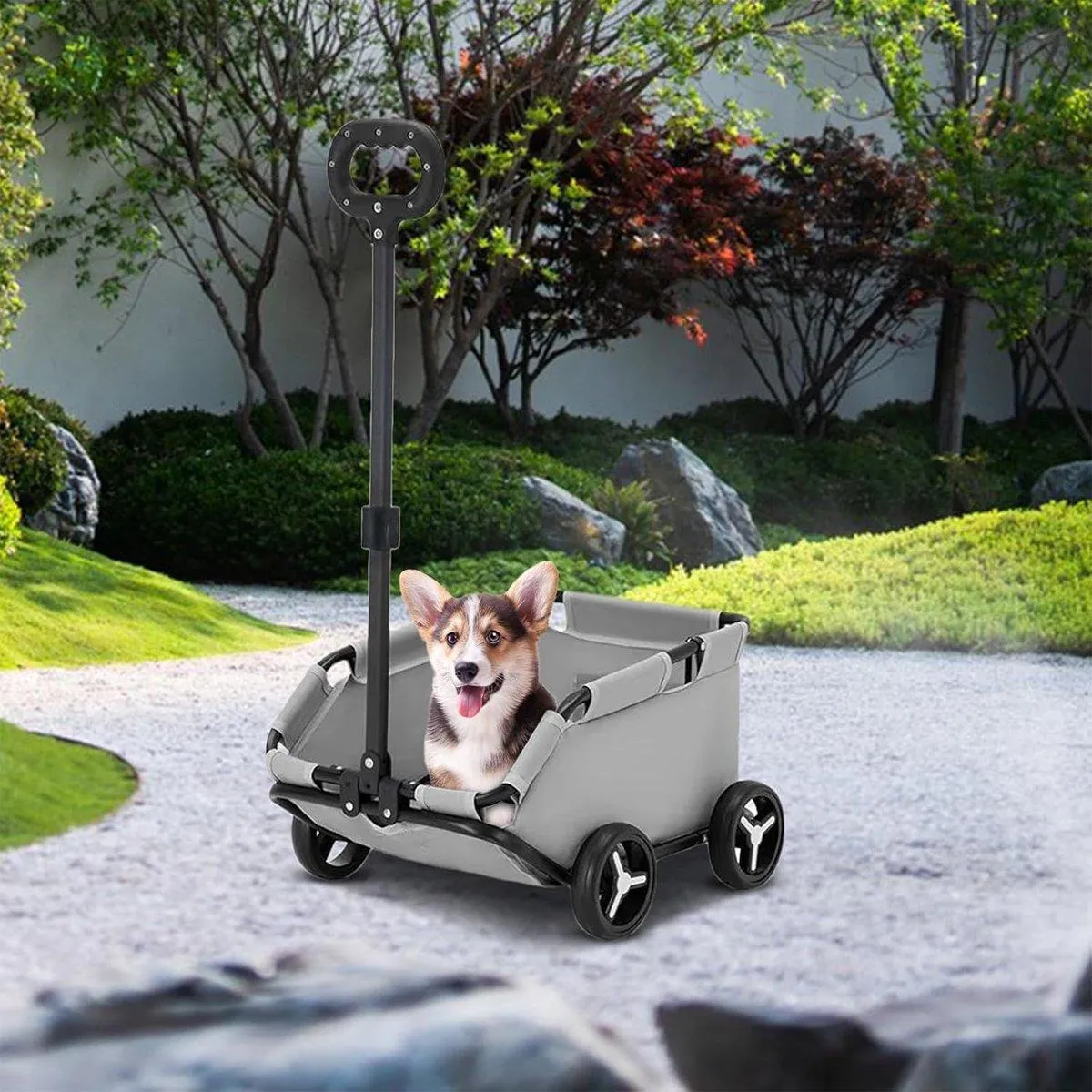 Pet Stroller Dog Cat Carrier Cart Travel Foldable Puppy Trolley Travel Outing