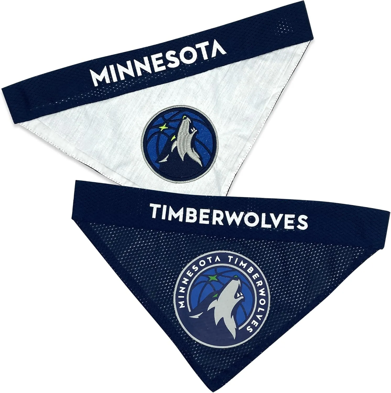 Pets First NBA Dog Bandana -Minnesota Timberwolves Reversible Bandana. 2 Sided Home & Away Sports Bandana with a Premium Embroidery Team Logo, Large/X-Large