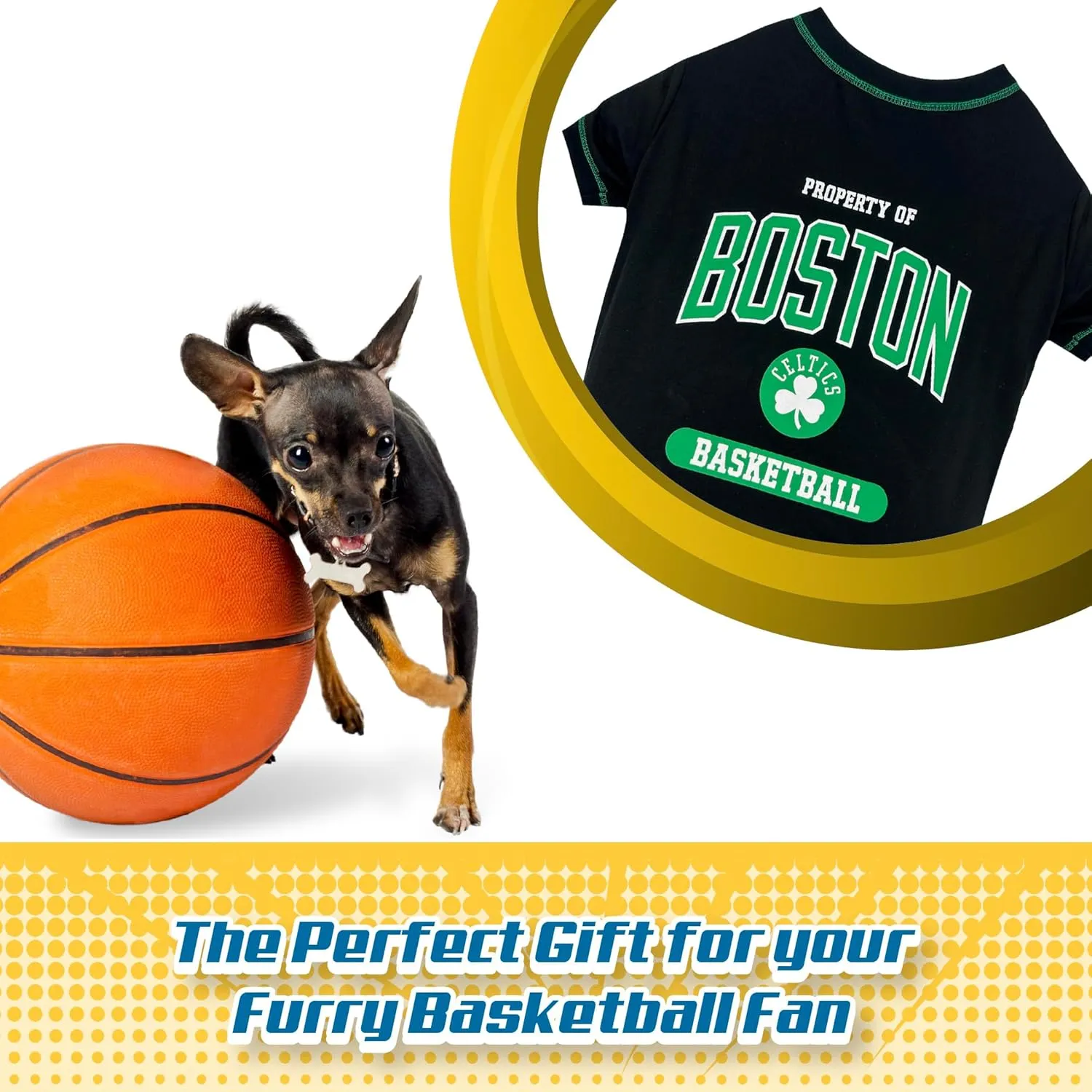 Pets First NBA Licensed Hoodies & T-shirt for Dogs & Cats, Boston Celtics, Small