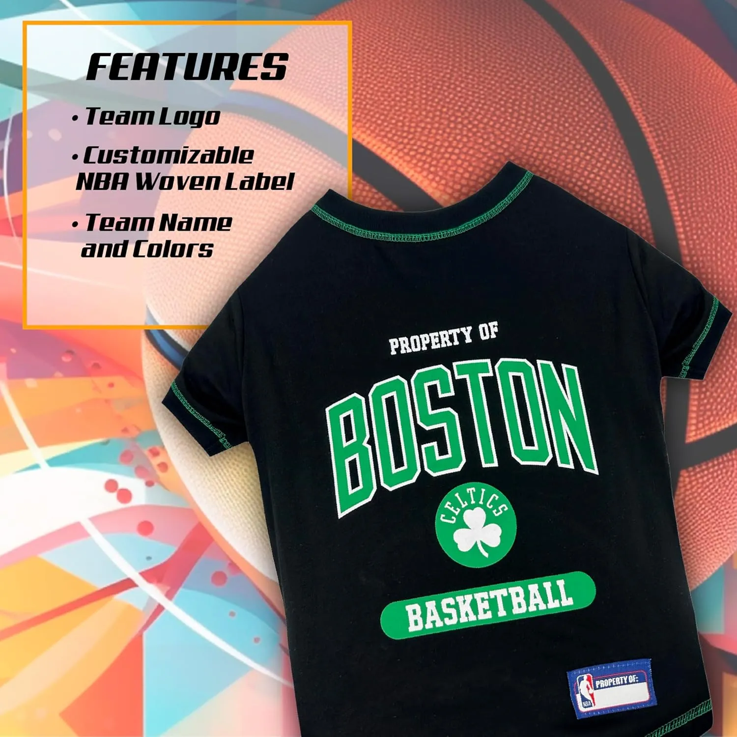 Pets First NBA Licensed Hoodies & T-shirt for Dogs & Cats, Boston Celtics, Small