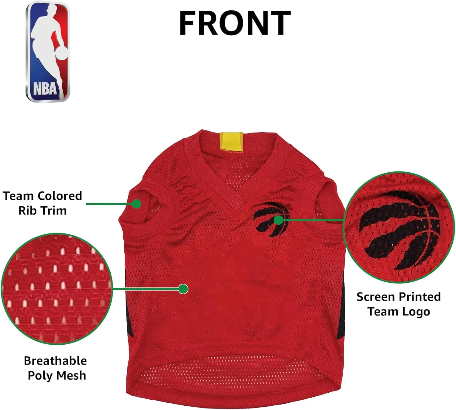 Pets First NBA Toronto Raptors Dog Jersey, Large - Tank Top Basketball Pet Jersey (RAP-4047-LG)