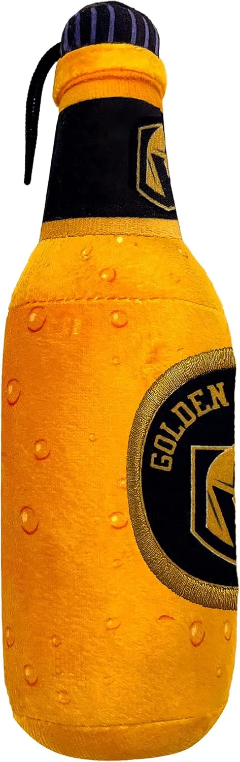 Pets First NHL Las Vegas Golden Knights Beer Bottle Plush Dog & Cat Toy- Cutest Stadium SODA Bottle Snack Plush Toy for Dogs & Cats with Inner Squeaker & Beautiful Hockey Team/Logo