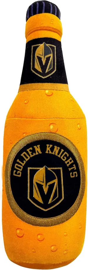 Pets First NHL Las Vegas Golden Knights Beer Bottle Plush Dog & Cat Toy- Cutest Stadium SODA Bottle Snack Plush Toy for Dogs & Cats with Inner Squeaker & Beautiful Hockey Team/Logo