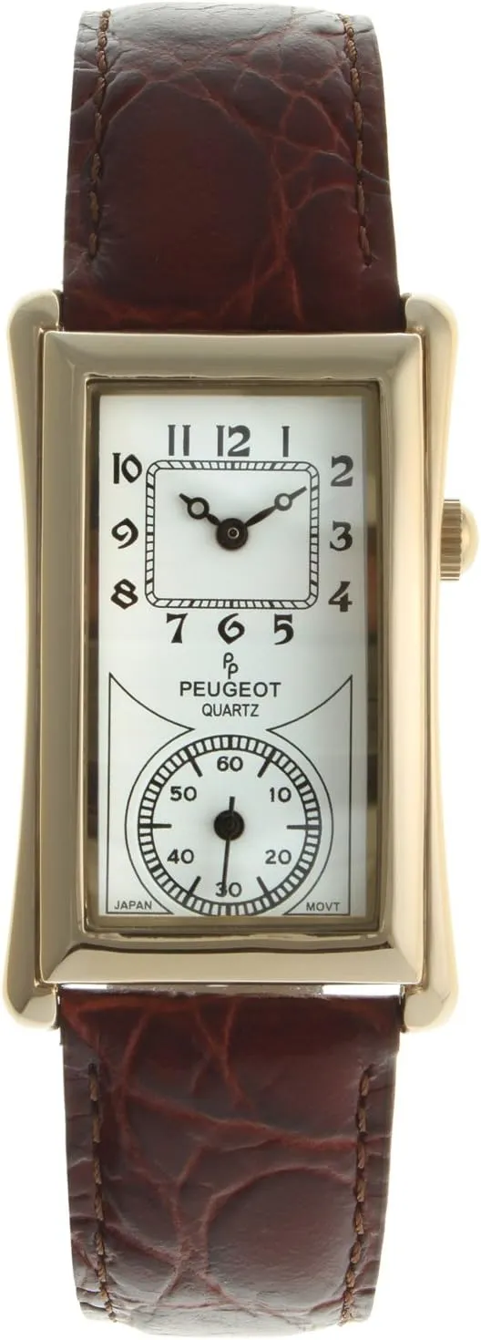 Peugeot Vintage Contoured Doctors Style Watch with Leather Band