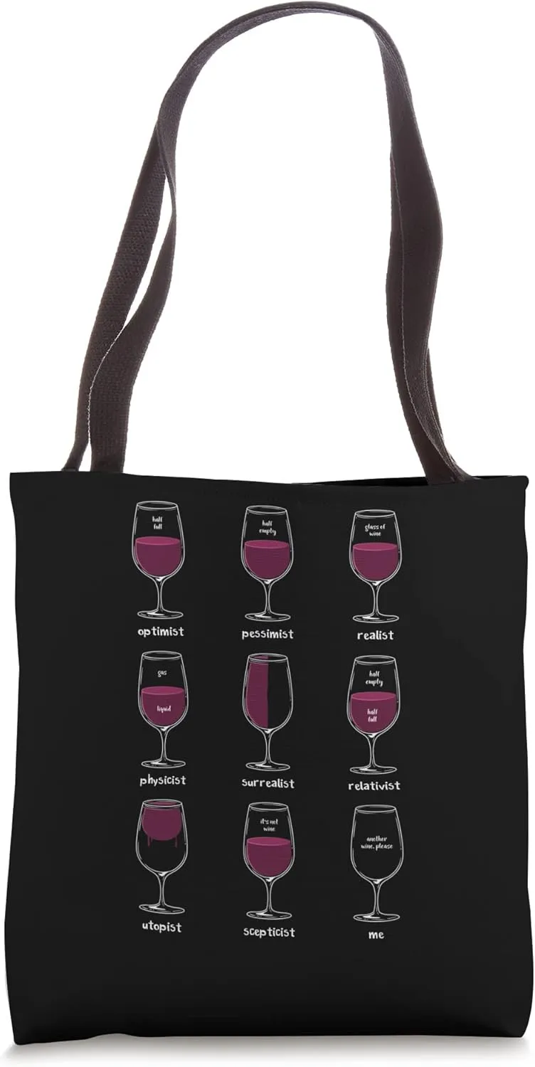 Philosophy Lover Red Wine Glass Drinker Philosophical Logic Tote Bag
