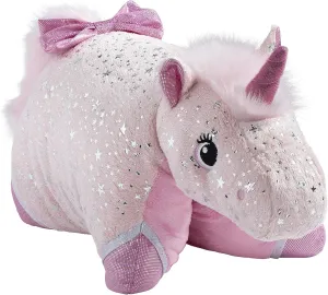 Pillow Pets Originals Sparkly Pink Unicorn Stuffed Animal Plush Toy