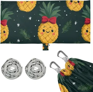 Pineapple Bow Green Outdoor Hammocks with Tree Straps Fabric Hammock for Outside Patio Garden