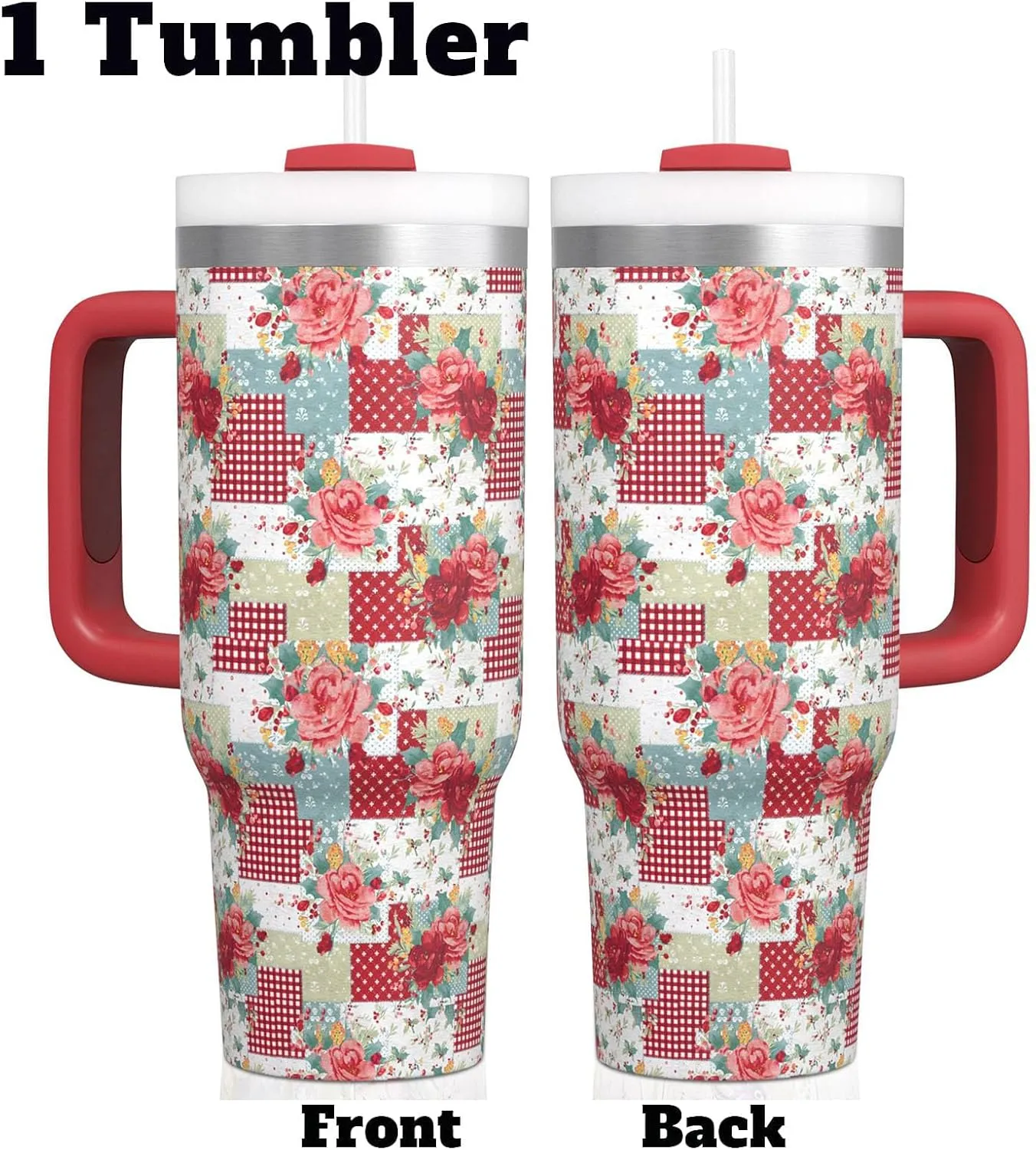 Pioneer Woman Tumbler with Handle and Lid,30oz Boho Floral Pioneer Woman Double Wall Vacuum Insulated Tumbler,Pioneer Woman Cups Gift for Women (Only One Cup)