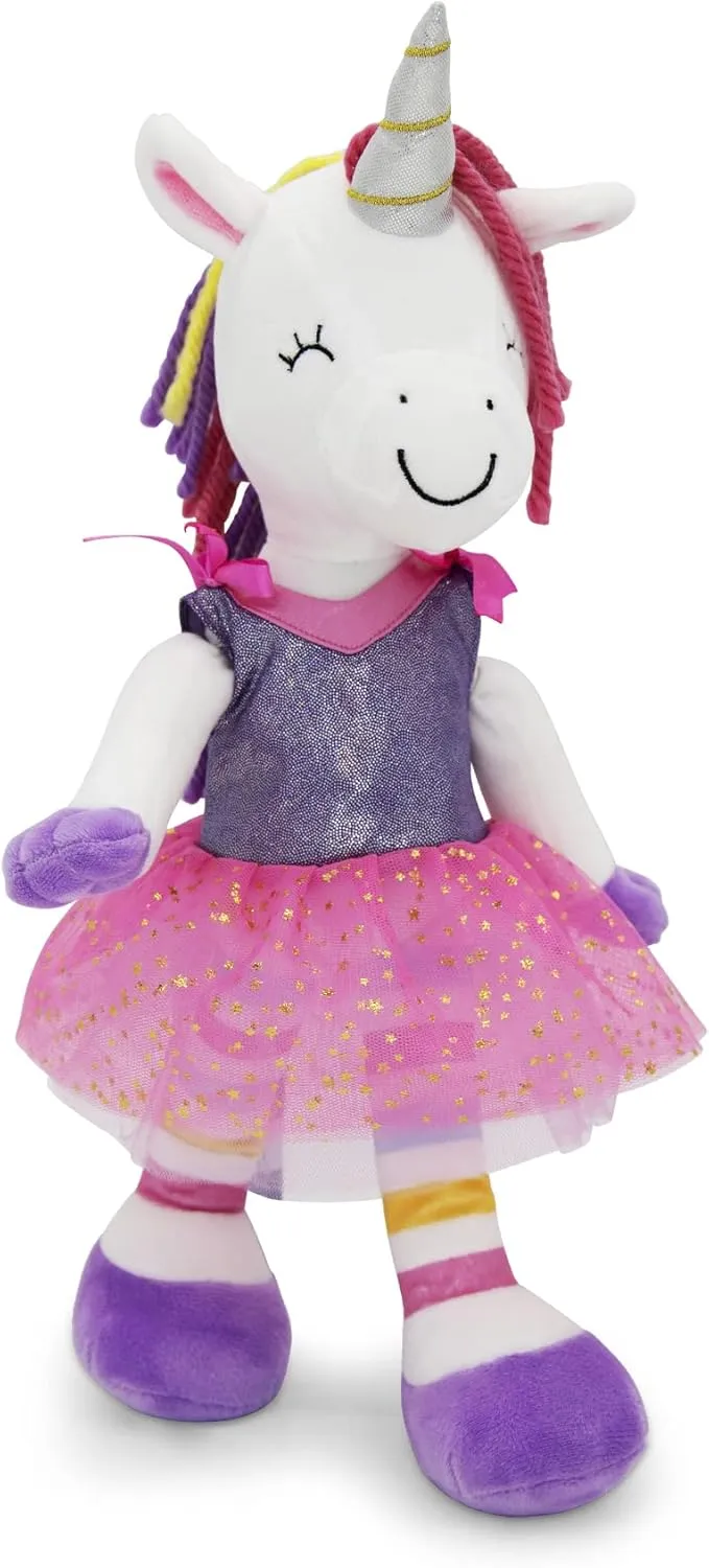 Playtime by Eimmie Unicorn Soft Baby Doll, 14 Inch - Plush Rag Doll with Embroidered Features for Girls (Ages 4 and Up), Educational Stuffed Animal for Imaginative Play & Development