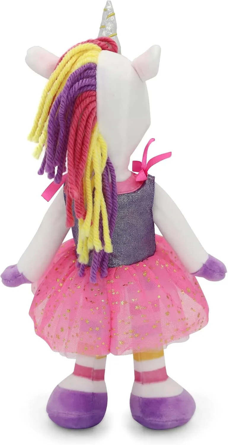 Playtime by Eimmie Unicorn Soft Baby Doll, 14 Inch - Plush Rag Doll with Embroidered Features for Girls (Ages 4 and Up), Educational Stuffed Animal for Imaginative Play & Development