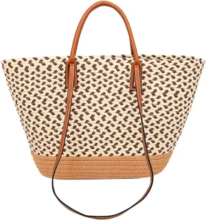 Pocadri Hand-Woven Tote Bag for Women Cotton Rope Beach Travel Large Handbag Shoulder Bag Open Top Handle Purse
