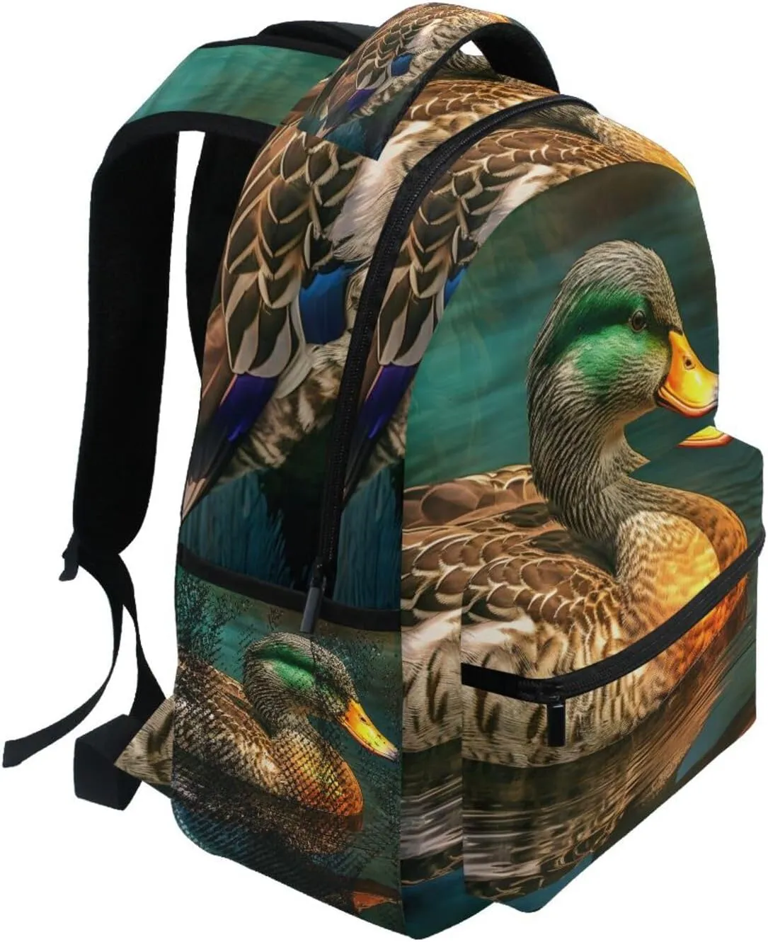 Pond Wild Duck Backpack Daypack Shoulder Bag Book Bag Lightweight Back Pack 11.4 ×16 In