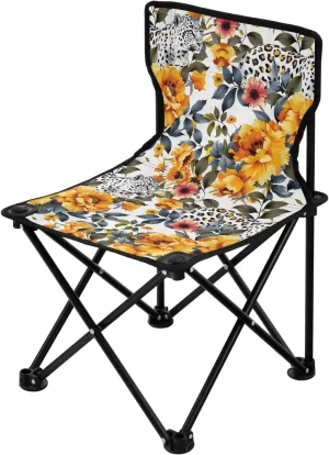 Portable Camping Chairs Floral Leopard Lightweight Folding Chair for Camping, Beach, Picnic, Travel and Sports with Carry Bag 20855014