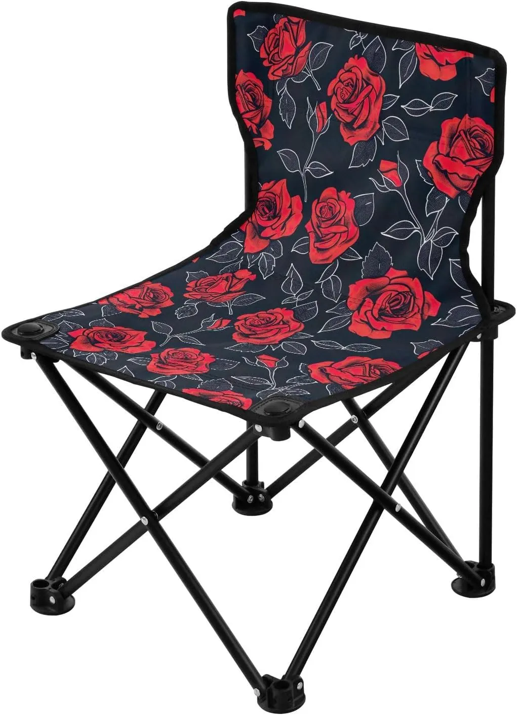 Portable Camping Chairs Floral Rose Lightweight Folding Chair for Camping, Beach, Picnic, Travel and Sports with Carry Bag 20855007