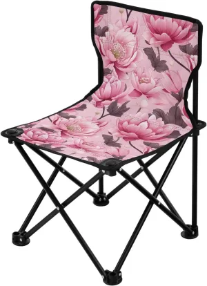 Portable Camping Chairs Flowers Floral Pink Lightweight Folding Chair for Camping, Beach, Picnic, Travel and Sports with Carry Bag 20850603