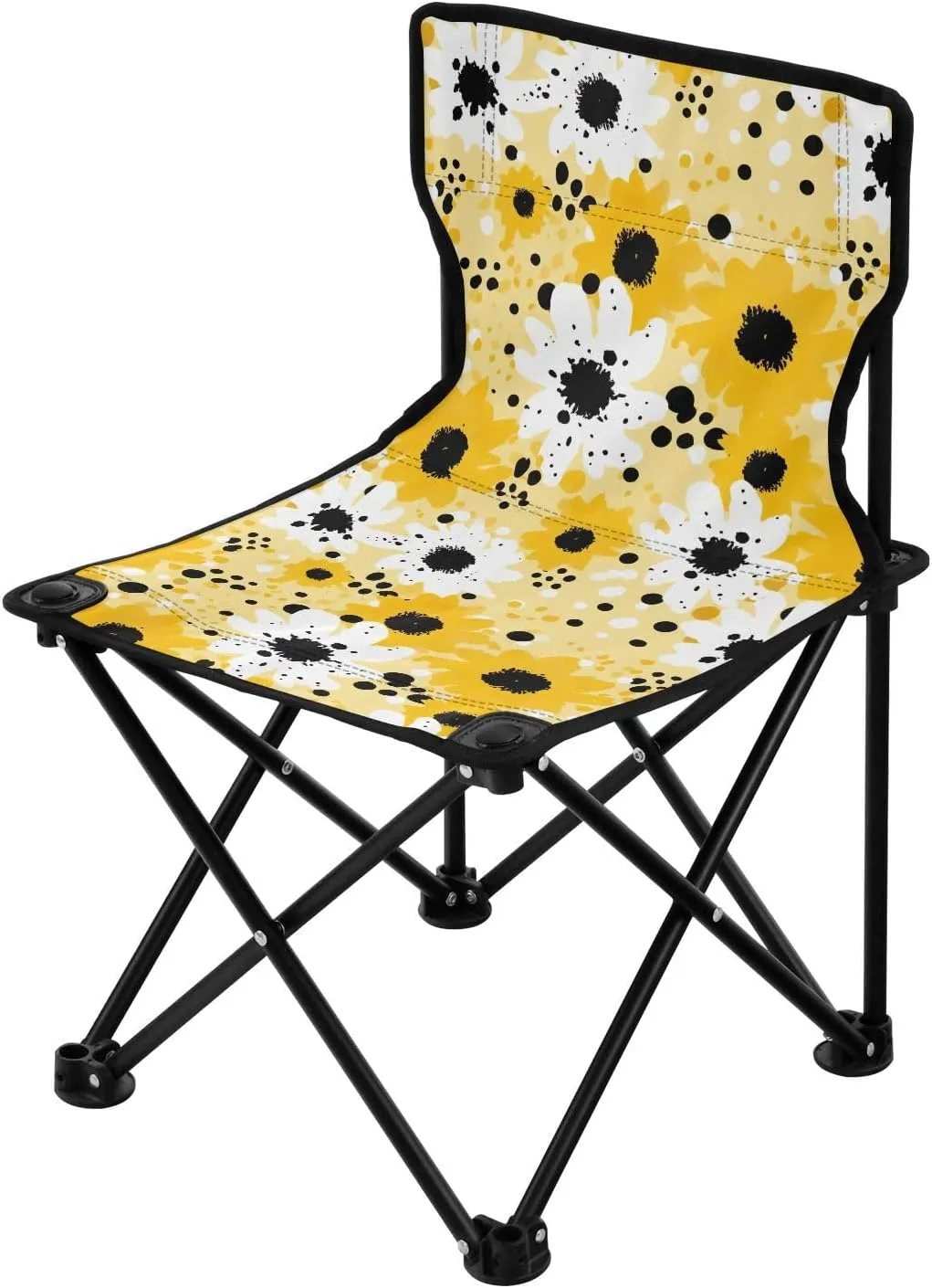 Portable Camping Chairs Flowers Floral Yellow Lightweight Folding Chair for Camping, Beach, Picnic, Travel and Sports with Carry Bag 20851708