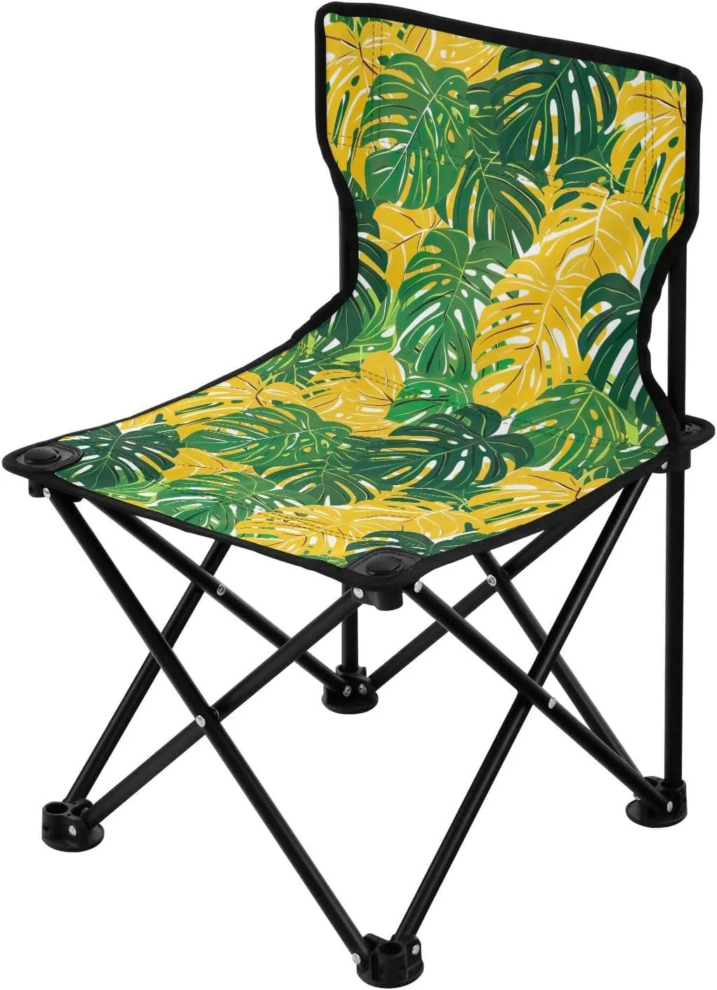Portable Camping Chairs Green Palm Leaf Yellow Lightweight Folding Chair for Camping, Beach, Picnic, Travel and Sports with Carry Bag 20858157
