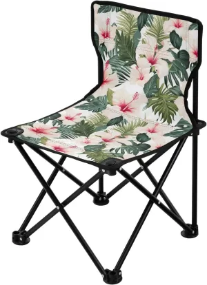 Portable Camping Chairs Leaves Flowers Floral Lightweight Folding Chair for Camping, Beach, Picnic, Travel and Sports with Carry Bag 20849582