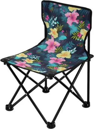 Portable Camping Chairs Leaves Flowers Floral Lightweight Folding Chair for Camping, Beach, Picnic, Travel and Sports with Carry Bag 20849606