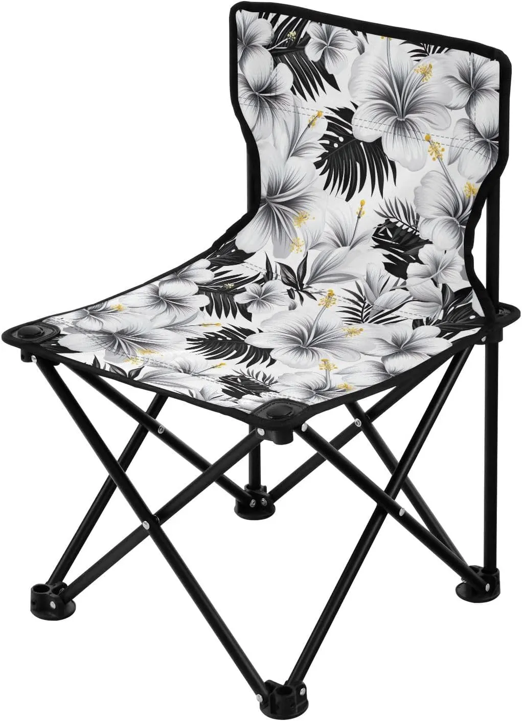Portable Camping Chairs Palm Leaf Tropical Flowers Floral Lightweight Folding Chair for Camping, Beach, Picnic, Travel and Sports with Carry Bag 20851200