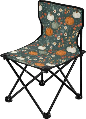 Portable Camping Chairs Pumpkin Flowers Halloween Lightweight Folding Chair for Camping, Beach, Picnic, Travel and Sports with Carry Bag 20858071