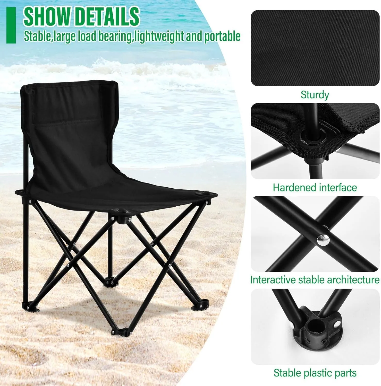 Portable Camping Chairs Rose Red Egg Lightweight Folding Chair for Camping, Beach, Picnic, Travel and Sports with Carry Bag 20849296