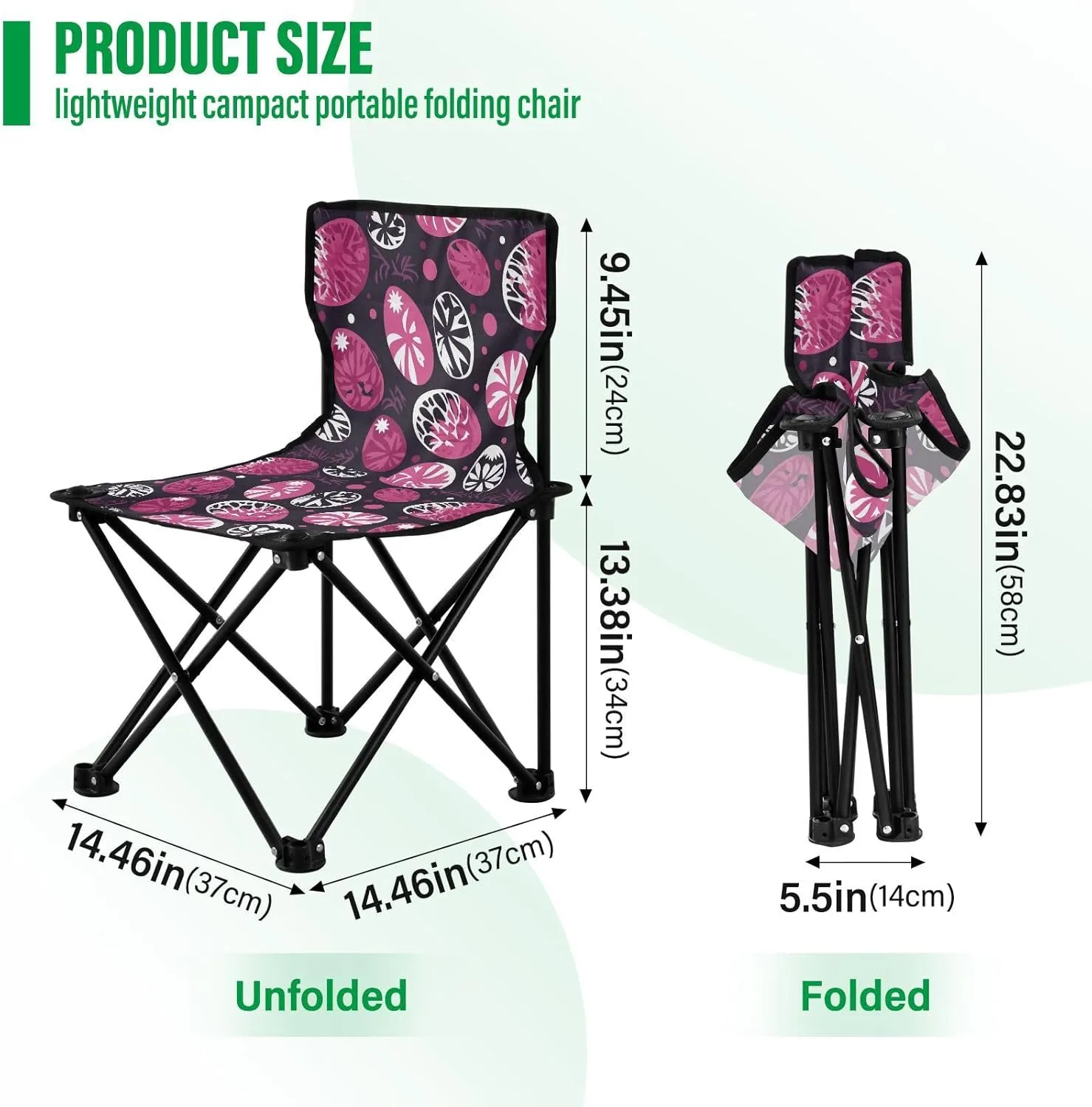 Portable Camping Chairs Rose Red Egg Lightweight Folding Chair for Camping, Beach, Picnic, Travel and Sports with Carry Bag 20849296