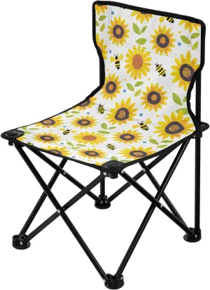 Portable Camping Chairs Sunflower Flowers Lightweight Folding Chair for Camping, Beach, Picnic, Travel and Sports with Carry Bag 20855934
