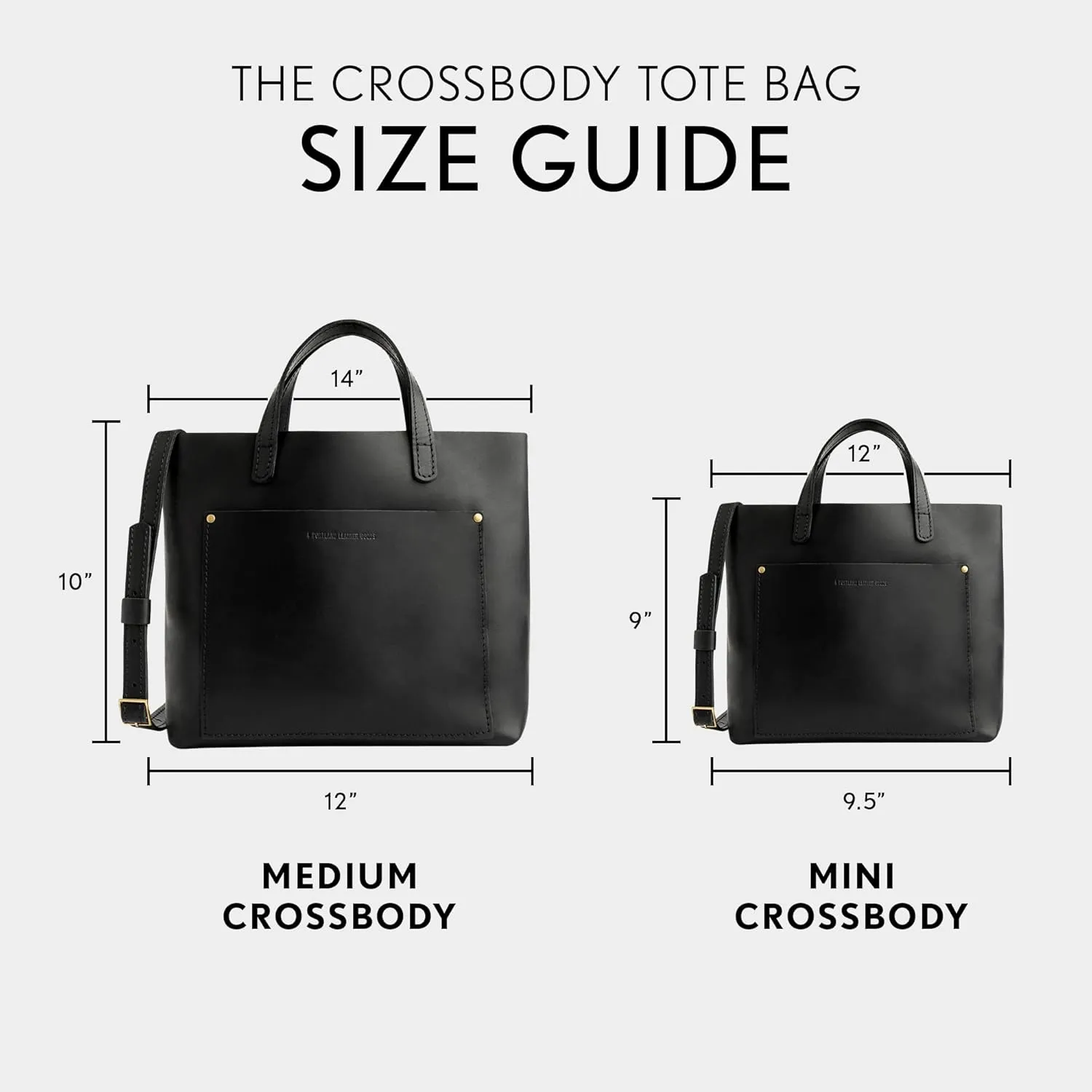 Portland Leather Goods Medium Crossbody Tote for Women – Handmade from the Finest Full-Grain Hides