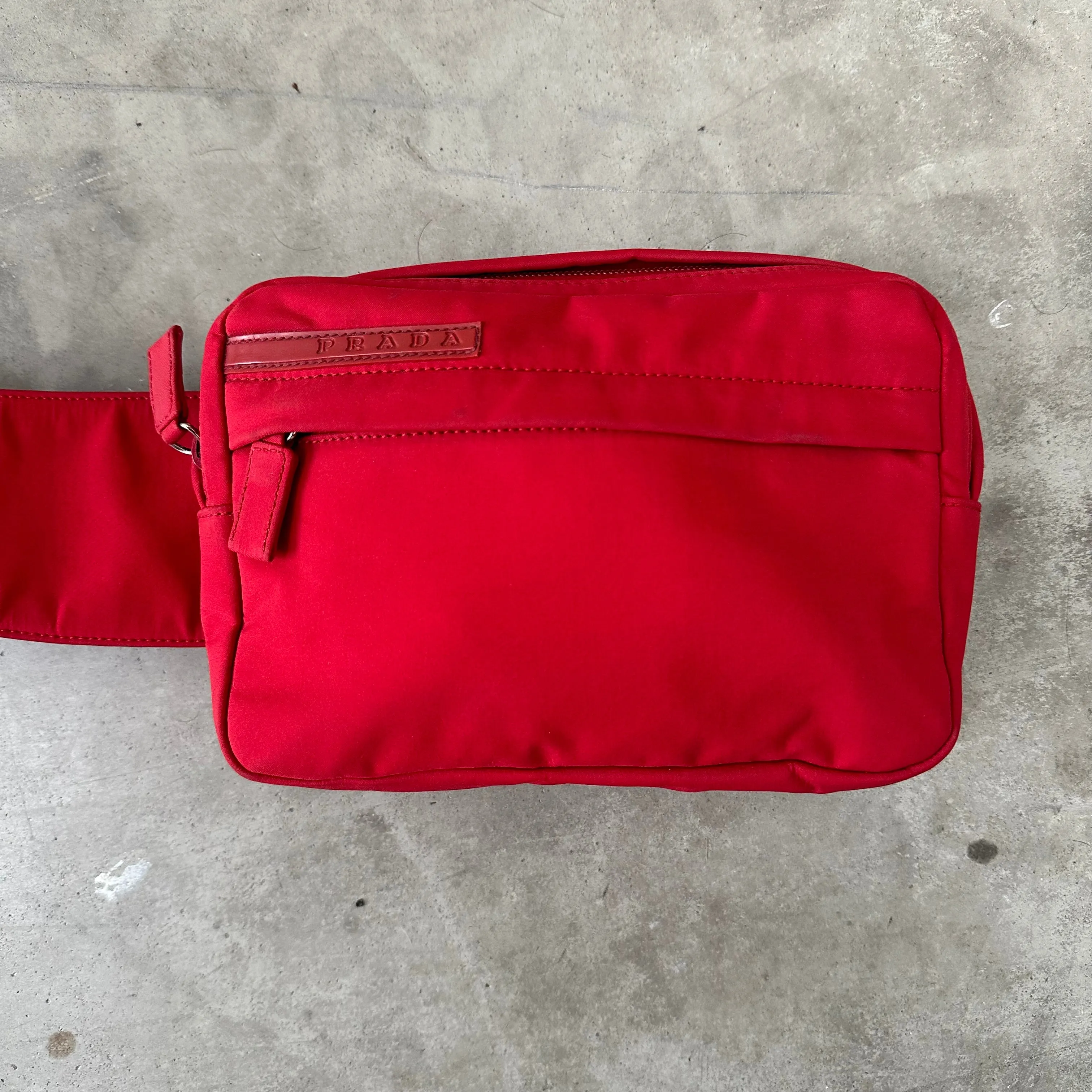 Prada Sports Red Nylon Waist Bag