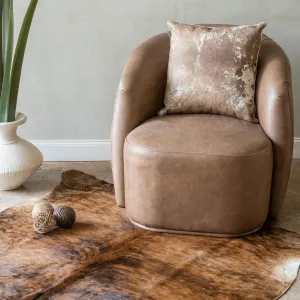 Premium 100% Genuine Cowhide Throw Pillow Cover 16”x16” - Vintage Dark Leather Cushion for Home Decor, Cozy, Soft One-Sided Decorative Pillow Case Made in Argentina