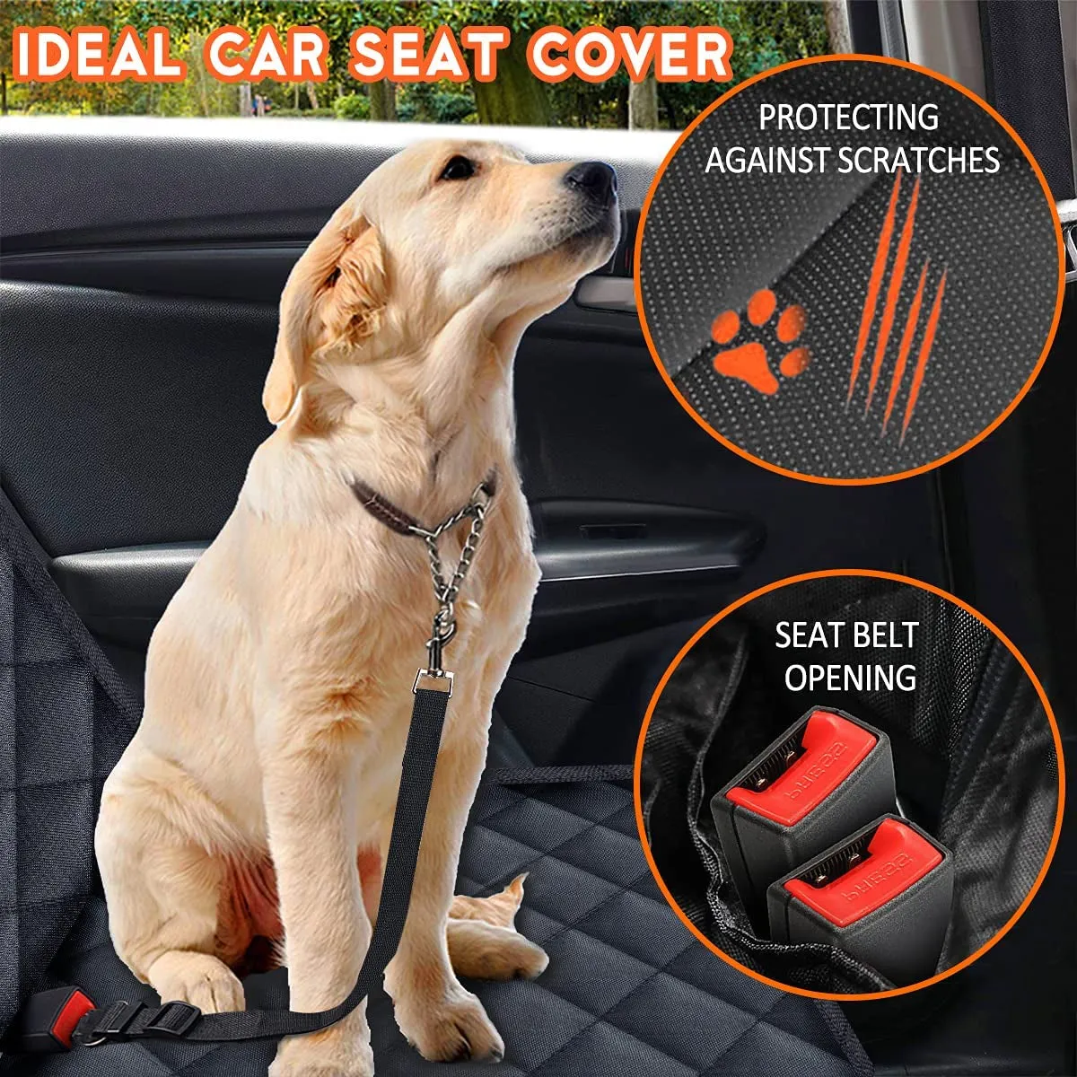 Proactive Waterproof Reat Seat for Non-Slip Pet Most Middle Cover, Seat Car Seat Car Seat Power-efficient Seat Protector - Bench Trucks Back Car Dog Suvs Cover Cars Black Armrest Cover Fits for Cover, Dogs