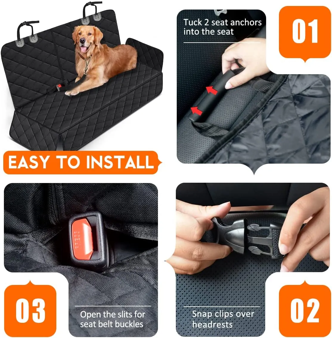 Proactive Waterproof Reat Seat for Non-Slip Pet Most Middle Cover, Seat Car Seat Car Seat Power-efficient Seat Protector - Bench Trucks Back Car Dog Suvs Cover Cars Black Armrest Cover Fits for Cover, Dogs