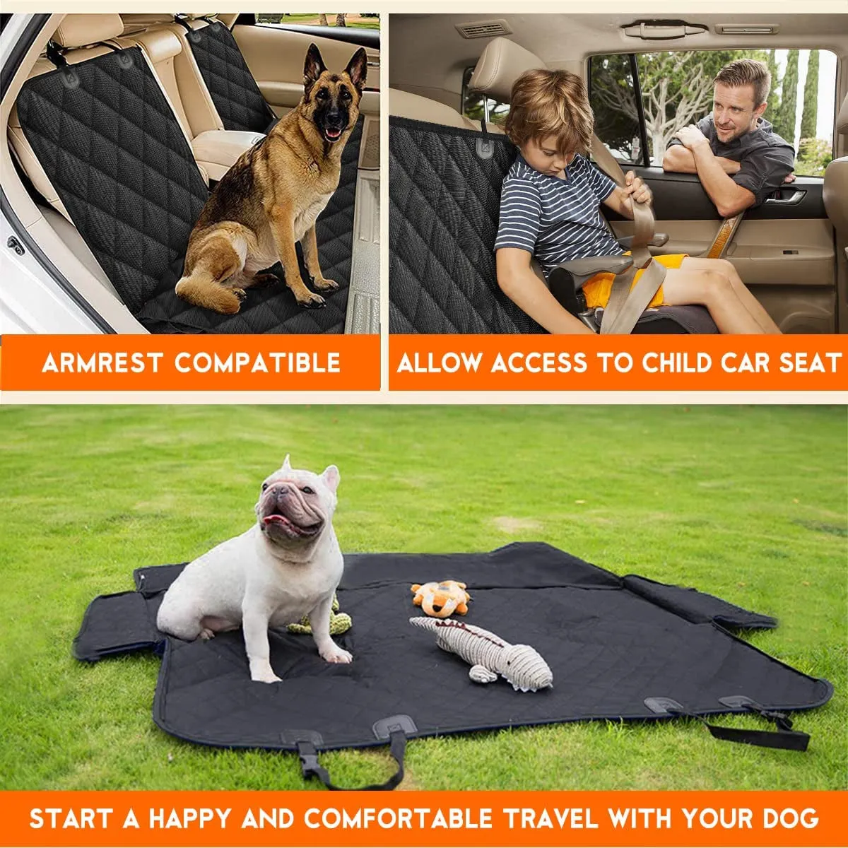 Proactive Waterproof Reat Seat for Non-Slip Pet Most Middle Cover, Seat Car Seat Car Seat Power-efficient Seat Protector - Bench Trucks Back Car Dog Suvs Cover Cars Black Armrest Cover Fits for Cover, Dogs