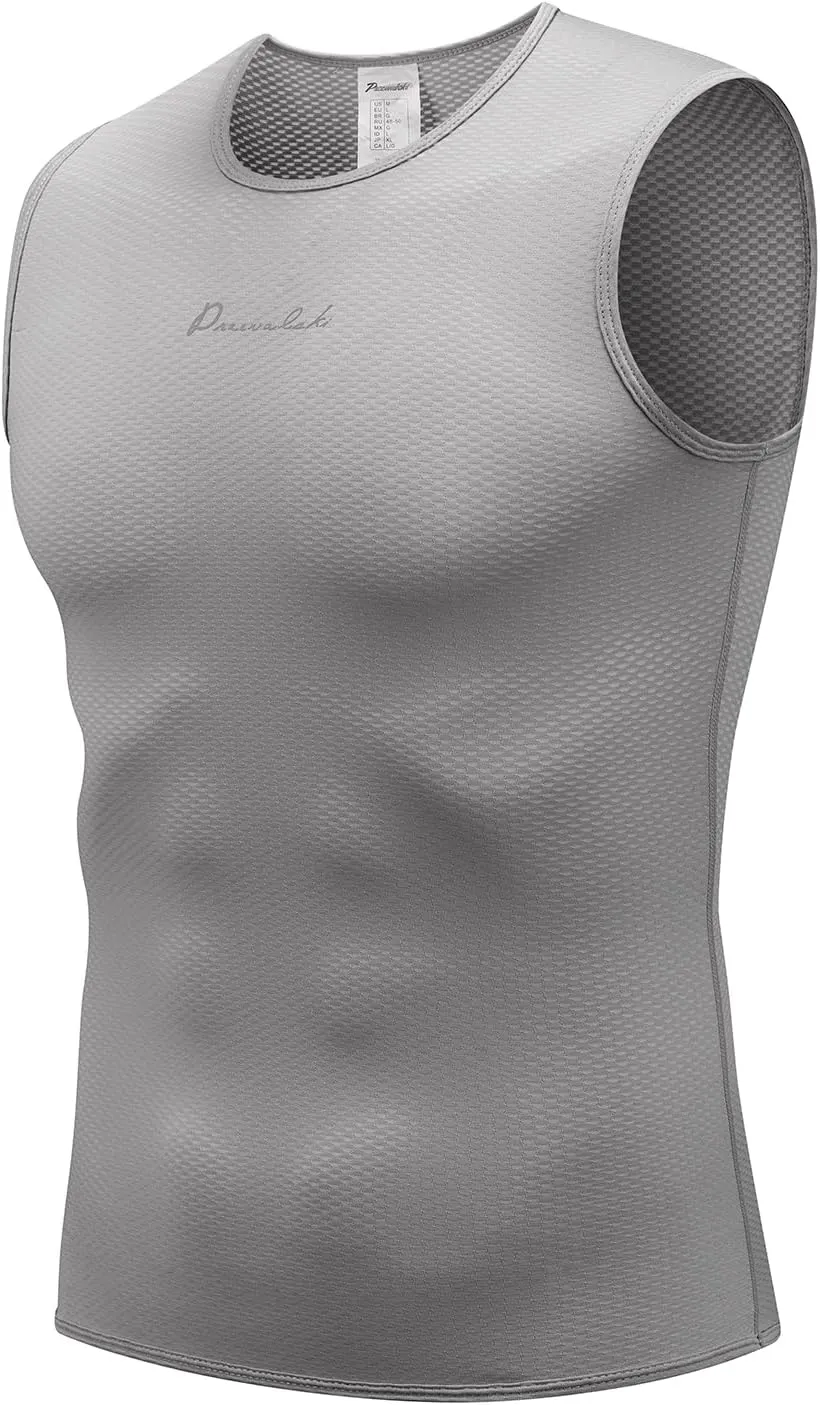 Przewalski Men’s Sleeveless Cycling Undershirt Quick Dry Bike Base Layer Vests Breathable Bicycle Jerseys Biking Tank Tops