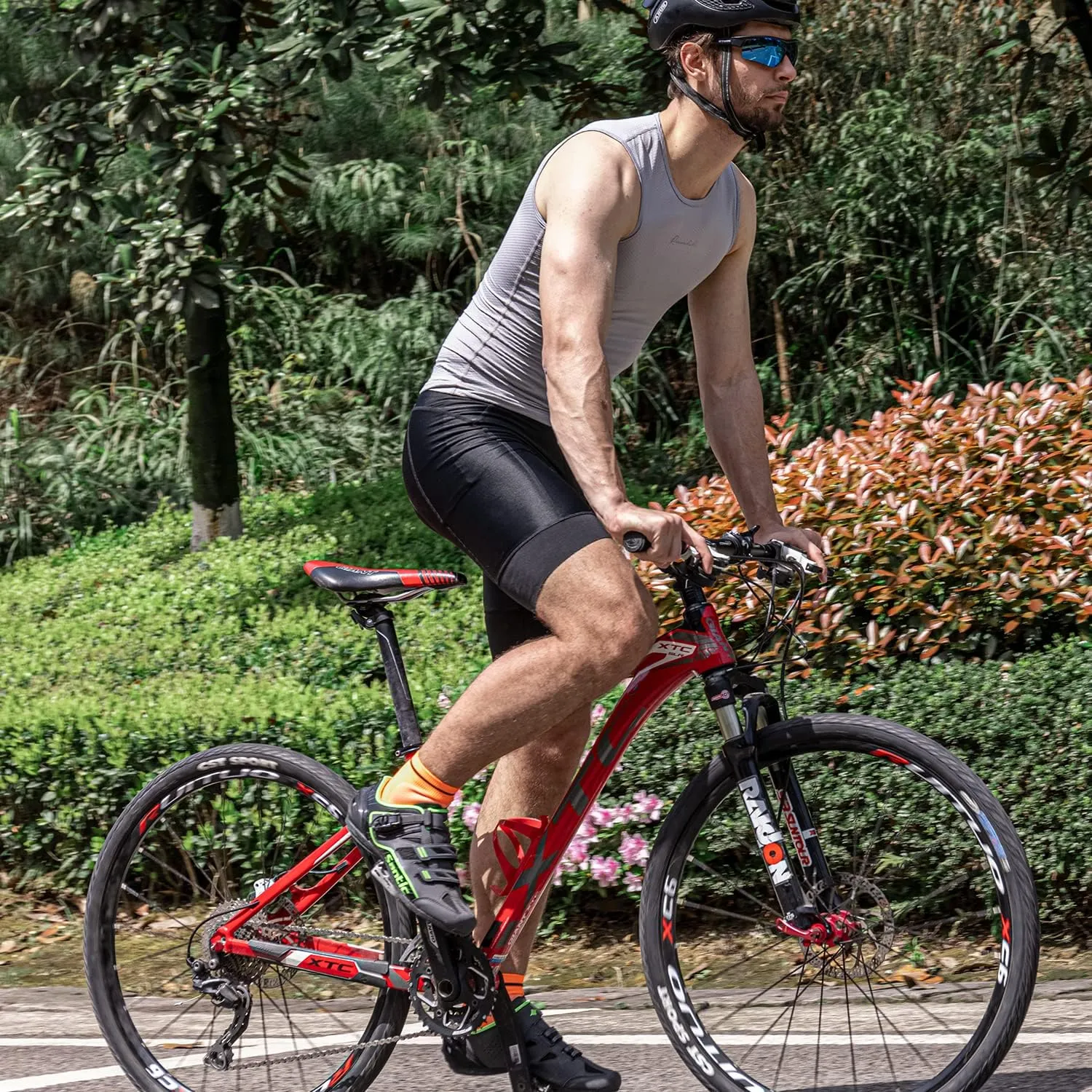 Przewalski Men’s Sleeveless Cycling Undershirt Quick Dry Bike Base Layer Vests Breathable Bicycle Jerseys Biking Tank Tops