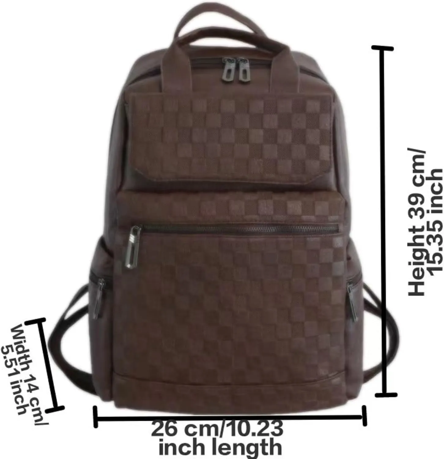 PU Leather Backpack Multi functional Business Travel Double Shoulder College Student School Bag(brown), SKB-DH8