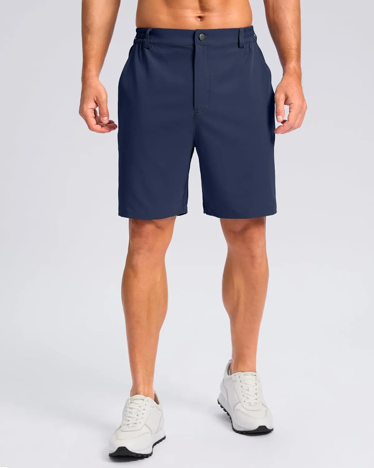 Pudolla Men's Casual Shorts 7"/9" Lightweight Golf Shorts with 3 Pockets Stretch Quick Dry Comfy Work Shorts