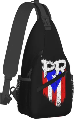 Puerto Rico Flag Sling Backpack Hiking Backpack Crossbody Bag Sports Lightweight And Durable Chest Bag Shoulder Bag For Women Men