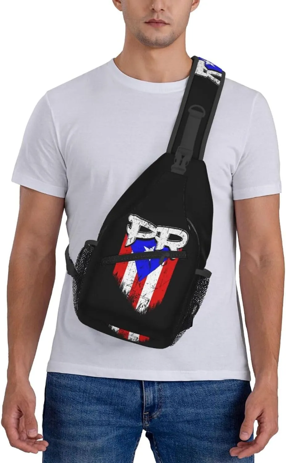 Puerto Rico Flag Sling Backpack Hiking Backpack Crossbody Bag Sports Lightweight And Durable Chest Bag Shoulder Bag For Women Men