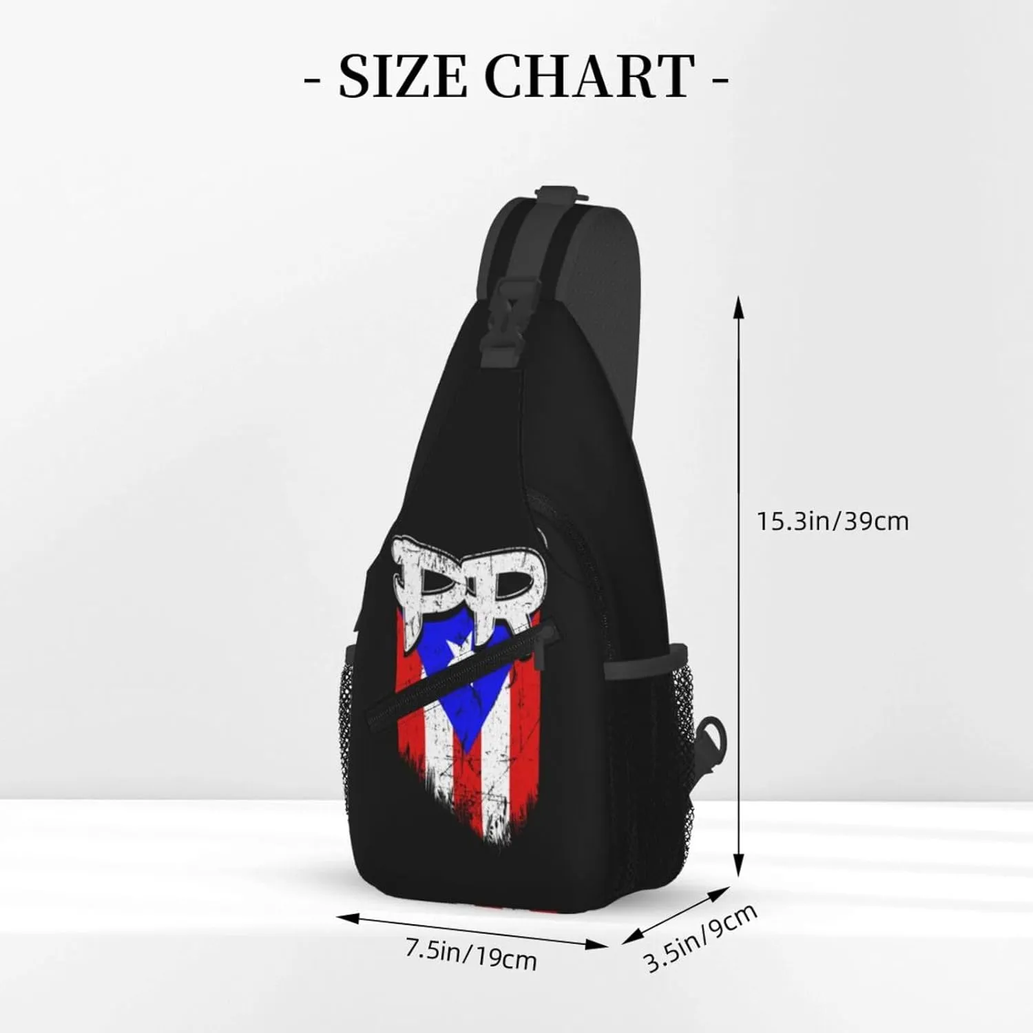 Puerto Rico Flag Sling Backpack Hiking Backpack Crossbody Bag Sports Lightweight And Durable Chest Bag Shoulder Bag For Women Men