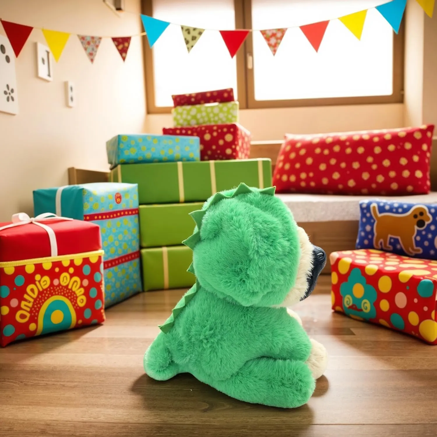 Pug Stuffed Animal Toy, Dressed as a Dinosaur, Ultra Soft Plush Dog, 9 Inches Tall - Huggable Puppy for Kids and Dino Lovers, Great Gift Idea