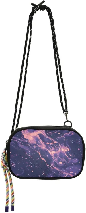 Purple Acid Fluid Small Crossbody Purse Men Comfort with Credit Card Slots Nylon Small Crossbody Phone Bag Take a walk bolsa para mujer