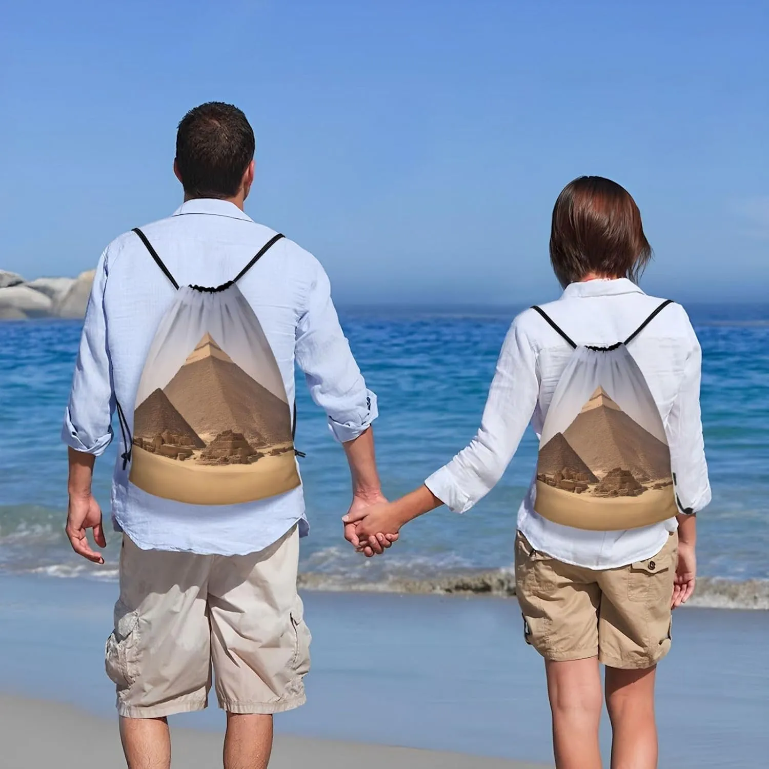 Pyramids of Egypt Print Drawstring Bags,Gym Sport Sack Drawstring Bag Suitable for sport Swimming Travel.